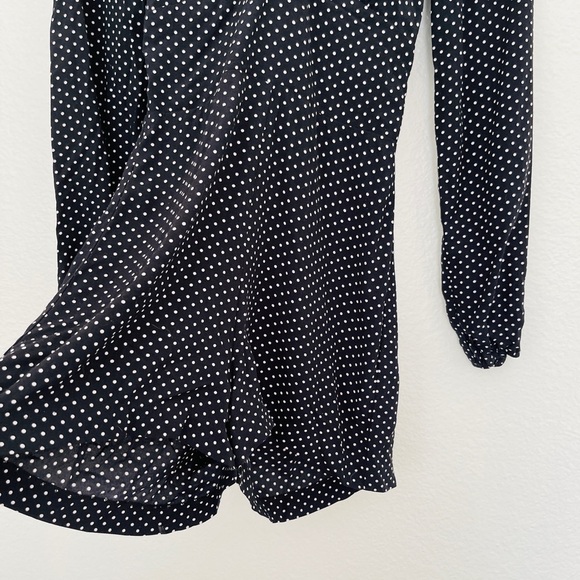 Reformation Black Polka Dot Romper | Long Sleeve | Minimalist XS - Picture 7 of 7